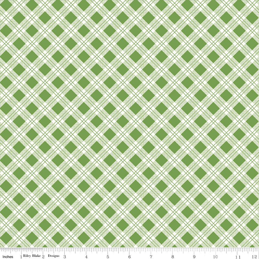 Lori Holt 44-45" 100% Cotton CLOVER C12020 BEE PLAIDS Collection by Riley Blake