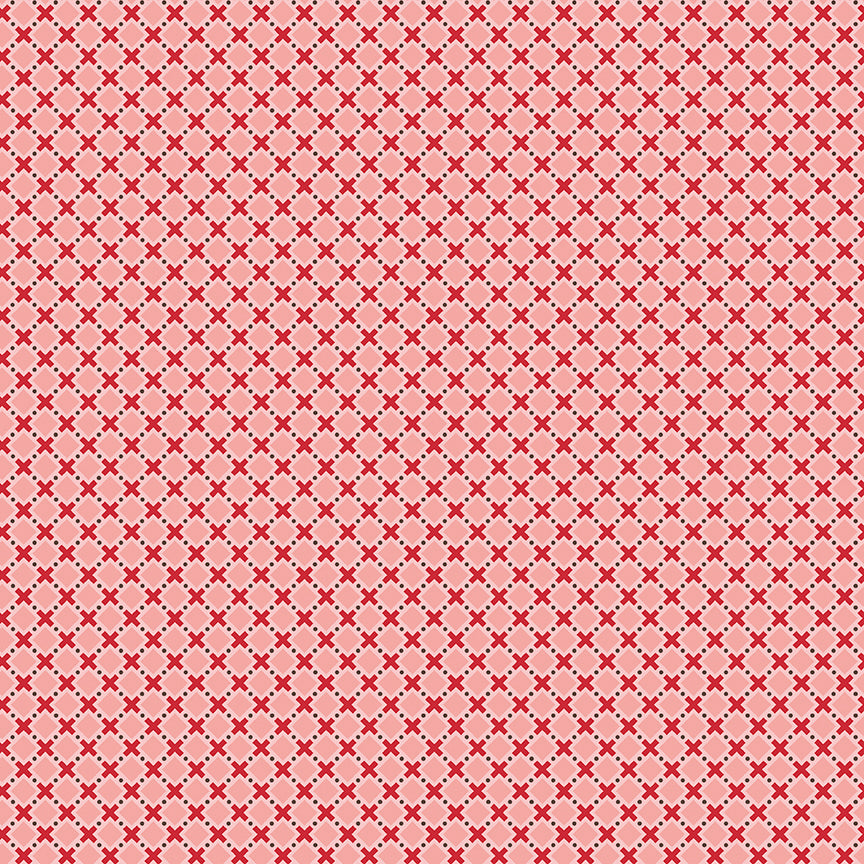 Lori Holt 44-45" 100% Cotton CORAL C12023 BEE PLAIDS Collection by Riley Blake