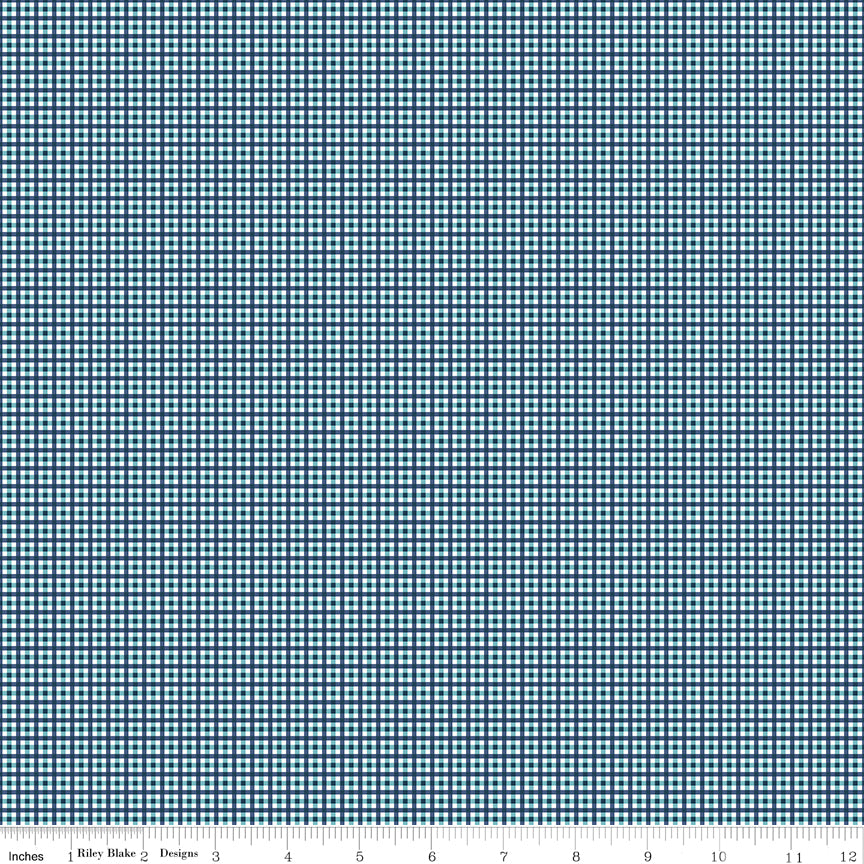 Lori Holt 44-45" 100% Cotton DENIM C12025 BEE PLAIDS Collection by Riley Blake