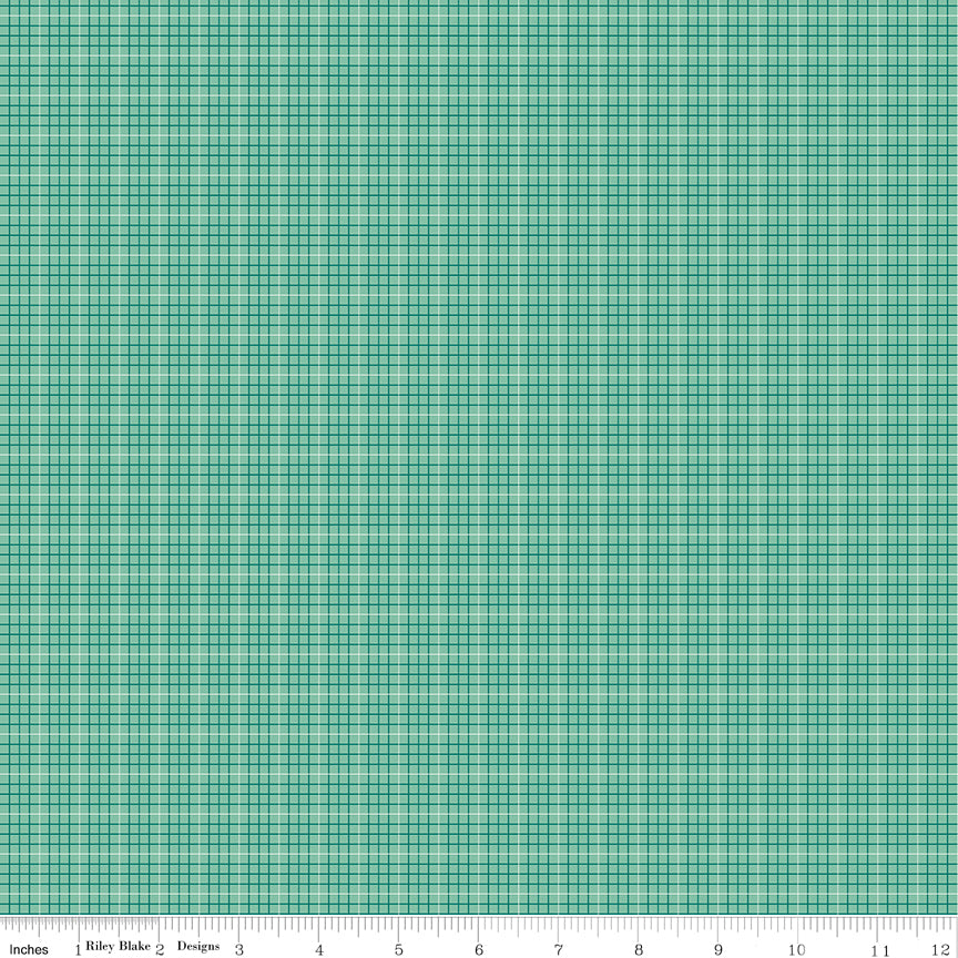 Lori Holt 44-45" 100% Cotton SEAGLASS C12027 BEE PLAIDS Collection by Riley Blake
