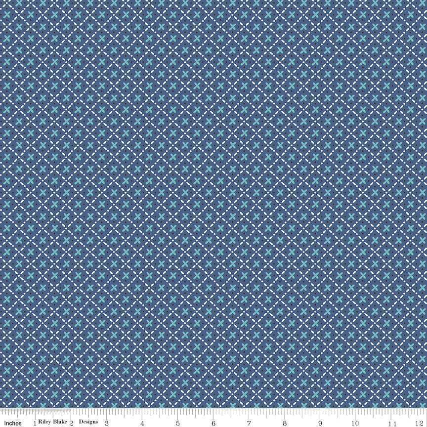 Lori Holt 44-45" 100% Cotton DENIM C12028 BEE PLAIDS Collection by Riley Blake