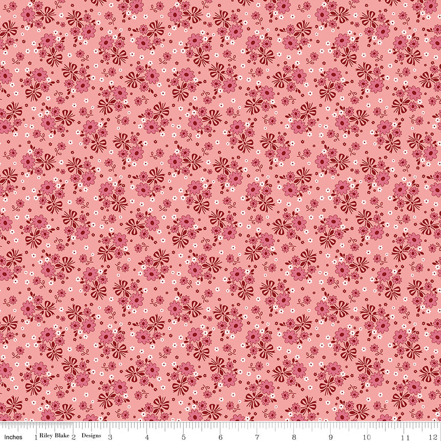 Lori Holt 44-45" 100% Cotton CORAL C12840 CALICO Collection by Riley Blake Designs
