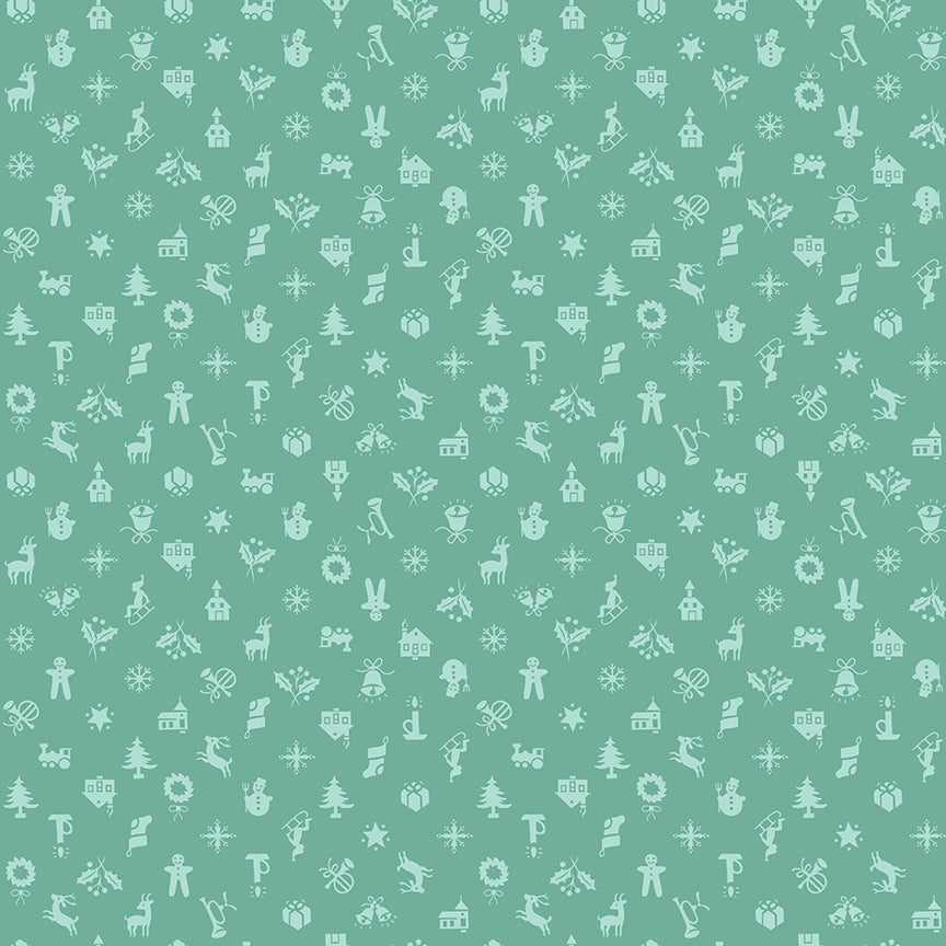 Lori Holt 44-45" 100% Cotton SEAGLASS C14907 Home Town Holiday Collection by Riley Blake Designs