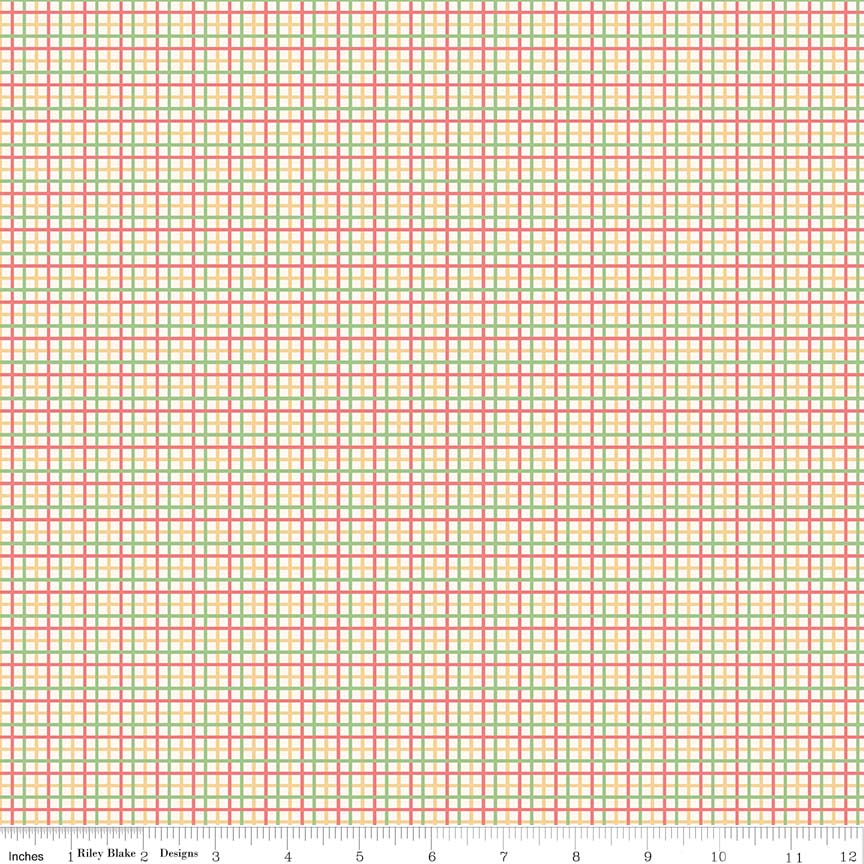Lori Holt 44-45" 100% Cotton LIPSTICK-PLAID C7881 FARM GIRL VINTAGE Collection by Riley Blake
