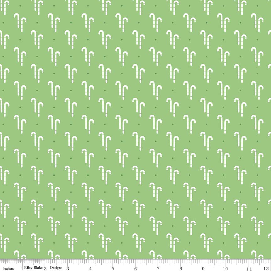 Lori Holt 44-45" 100% Cotton GREEN CANDY C7970 COZY CHRISTMAS Collection by Riley Blake