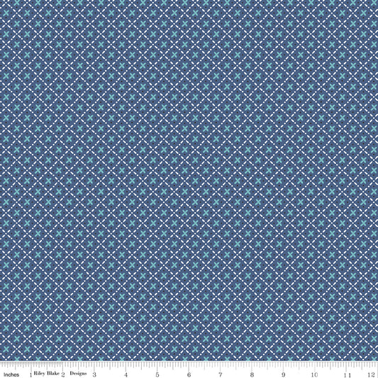 Lori Holt 44-45" 100% Cotton DENIM C12028 BEE PLAIDS Collection by Riley Blake