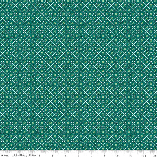 Lori Holt 44-45" 100% Cotton JADE C12028 BEE PLAIDS Collection by Riley Blake