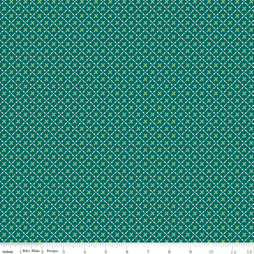 Lori Holt 44-45" 100% Cotton JADE C12028 BEE PLAIDS Collection by Riley Blake