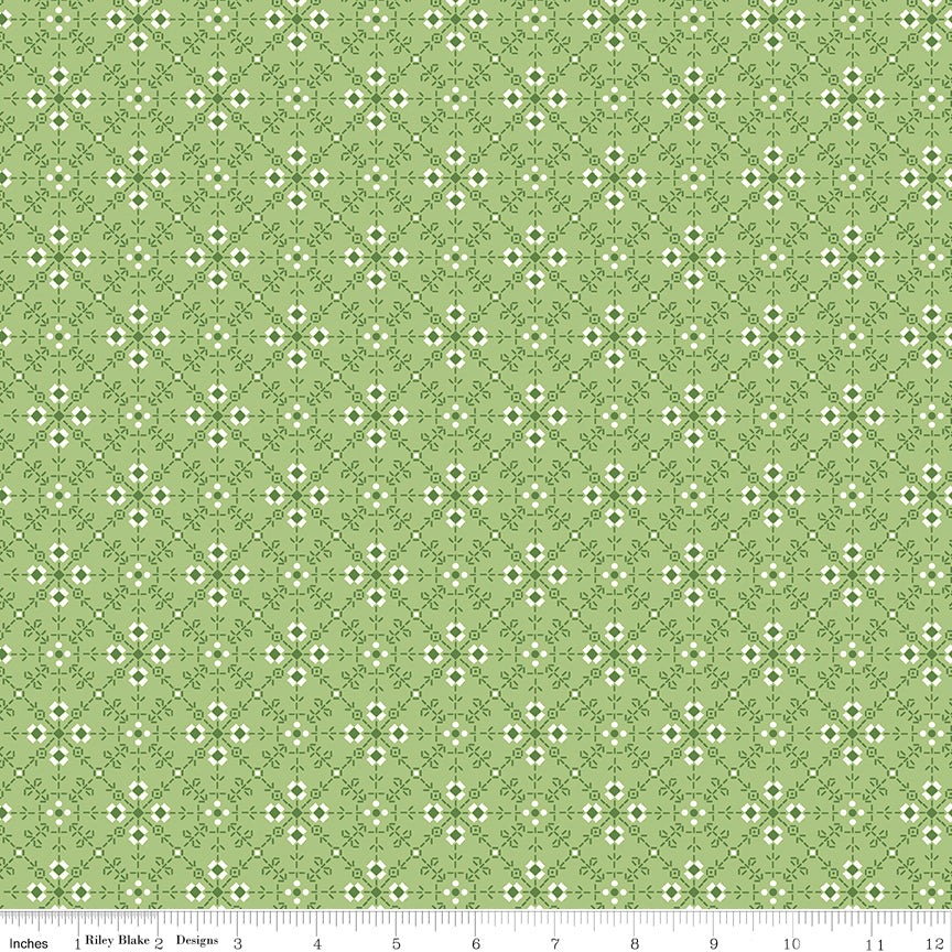 Lori Holt 44-45" 100% Cotton GRANNY APPLE C12029 BEE PLAIDS Collection by Riley Blake