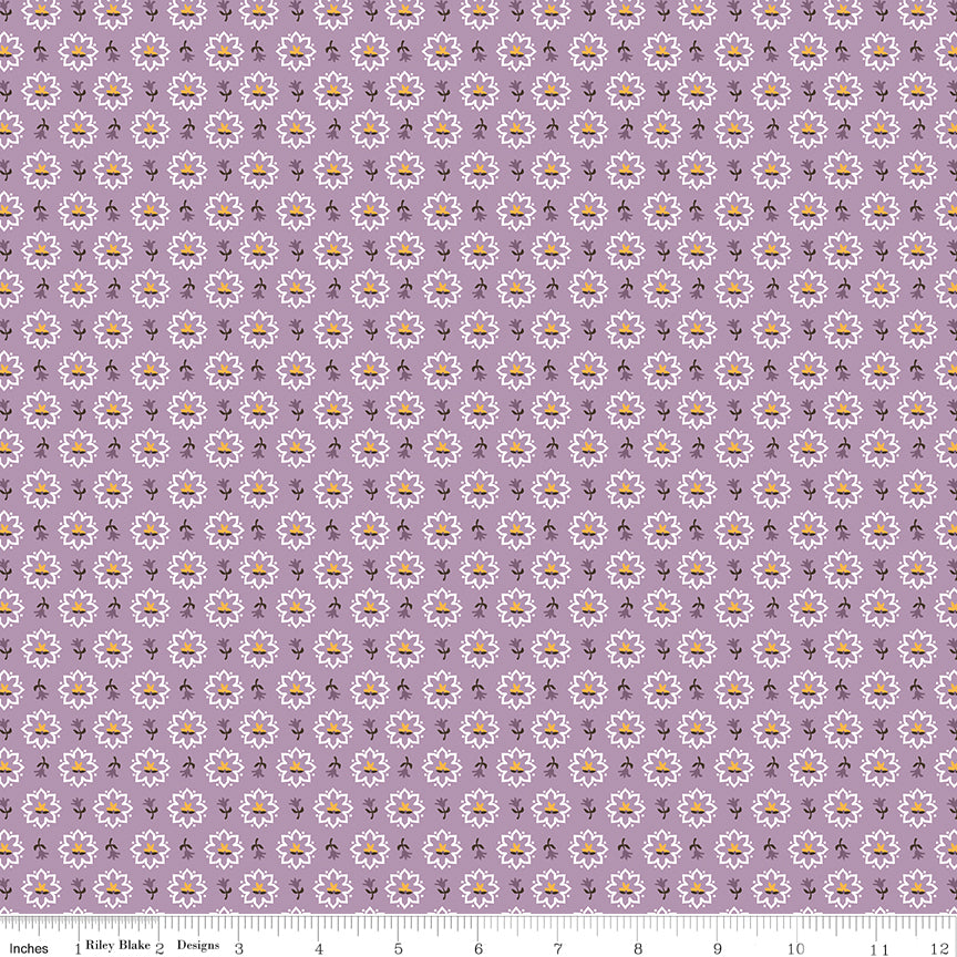 Lori Holt 44-45" 100% Cotton PLUM C12302 PRARIE Collection by Riley Blake