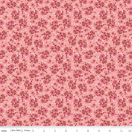 Lori Holt 44-45" 100% Cotton CORAL C12840 CALICO Collection by Riley Blake Designs