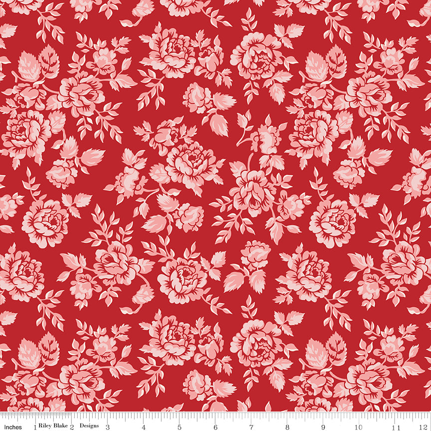 Lori Holt 44-45" 100% Cotton SCHOOLHOUSE RED C13580 HomeTown Collection by Riley Blake Designs