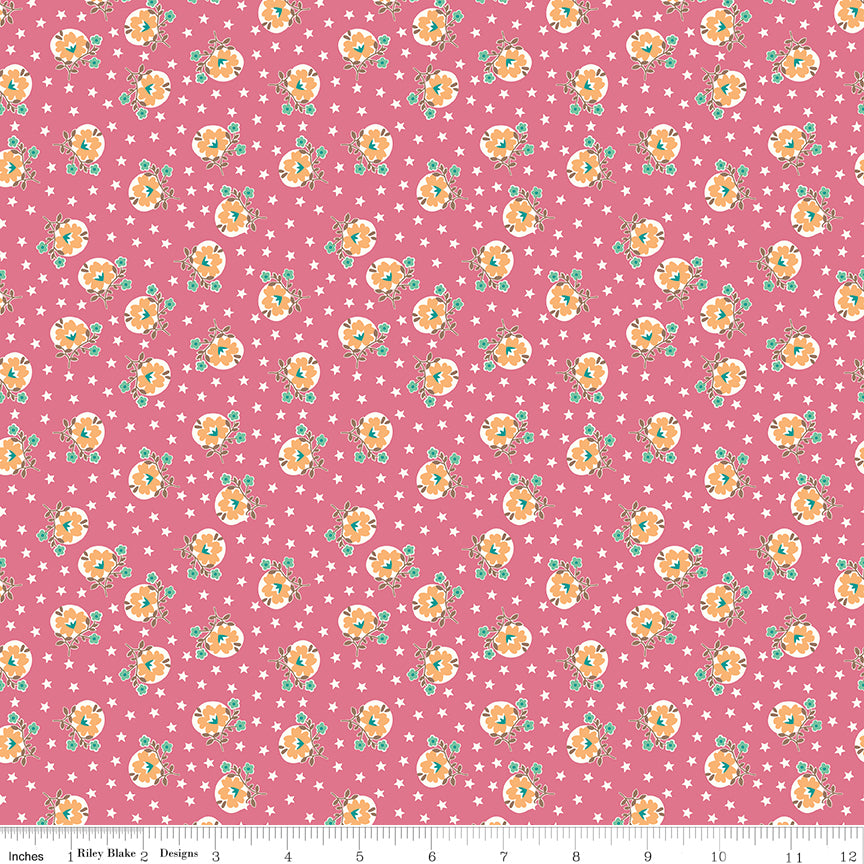 Lori Holt 44-45" 100% Cotton TEAROSE C13585 HomeTown Collection by Riley Blake Designs (Copy)