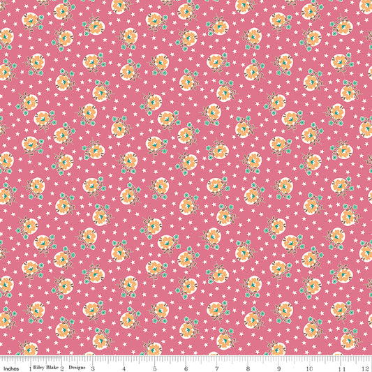 Lori Holt 44-45" 100% Cotton TEAROSE C13585 HomeTown Collection by Riley Blake Designs (Copy)