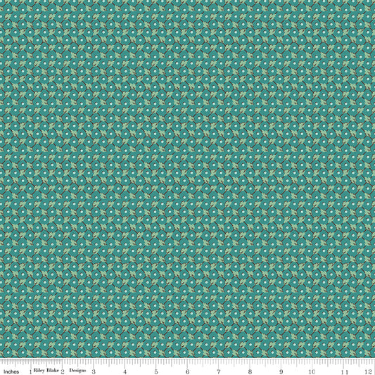 Lori Holt 44-45" 100% Cotton TEAL C13597 HomeTown Collection by Riley Blake Designs