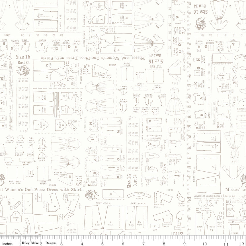 Lori Holt 44-45" 100% Cotton PEWTER C13599 HomeTown Collection by Riley Blake Designs