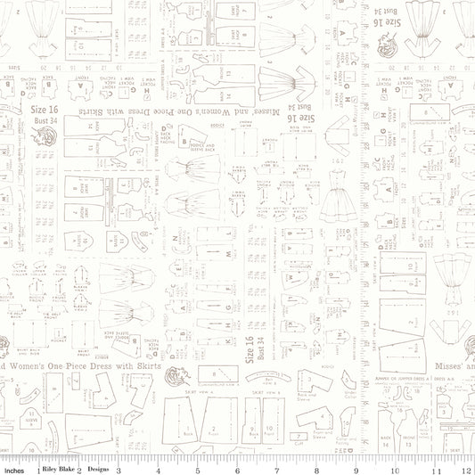 Lori Holt 44-45" 100% Cotton PEWTER C13599 HomeTown Collection by Riley Blake Designs