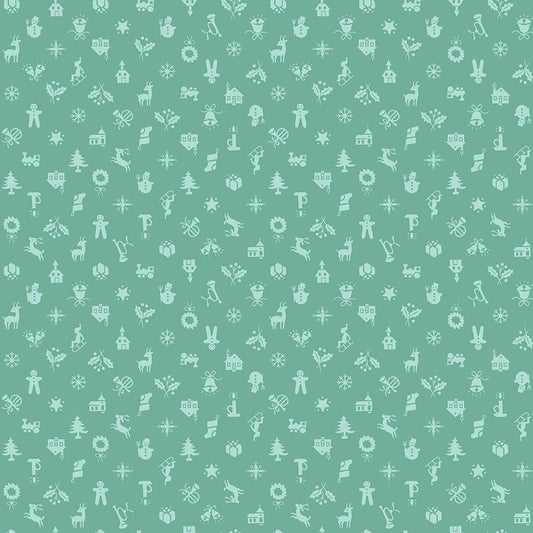 Lori Holt 44-45" 100% Cotton SEAGLASS C14907 Home Town Holiday Collection by Riley Blake Designs