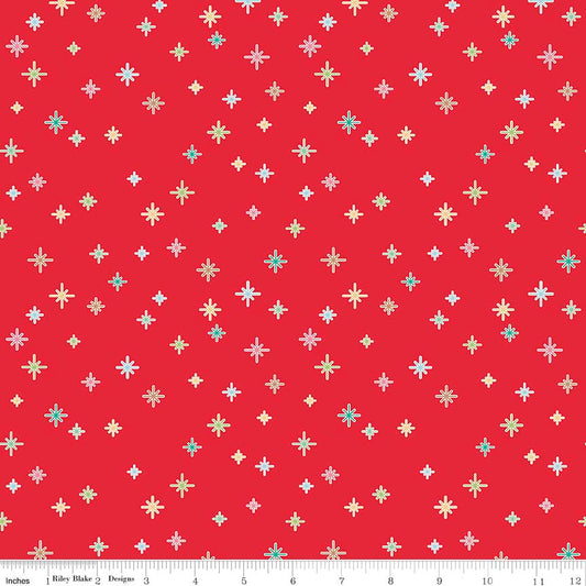 Lori Holt 44-45" 100% Cotton RED C5365 COZY CHRISTMAS Collection by Riley Blake