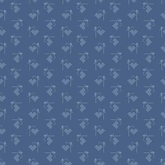 Lori Holt 44-45" 100% Cotton BLUE C6401 BEE BASICS Collection by Riley Blake