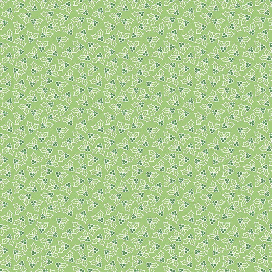 Lori Holt 44-45" 100% Cotton GREEN HOLLY C7973 COZY CHRISTMAS Collection by Riley Blake