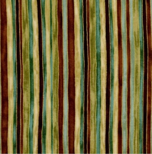 Fabric Traditions - Marrakesh Stripe - by the yard - Brown - 100% Cotton