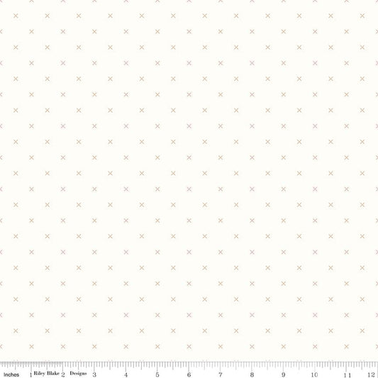 Lori Holt 44-45" 100% Cotton BROWN BACKGROUND CROSSSTITCH C6381 BEE BACKGROUNDS Collection by Riley Blake