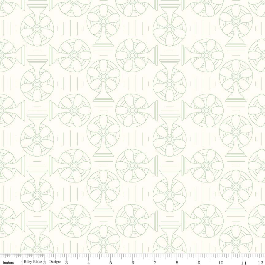 Lori Holt 44-45" 100% Cotton  GREEN C6390 BEE BACKGROUNDS Collection by Riley Blake