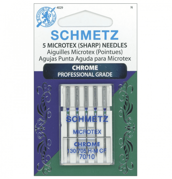 Schmetz Microtex (Sharp) Needles, 70/10, Chrome Professional Grade, 5pk